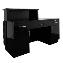 Lux Tufted Reception Desk With ADA Compliance SalonSpaStore.com