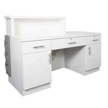 Lux Tufted Reception Desk With ADA Compliance SalonSpaStore.com