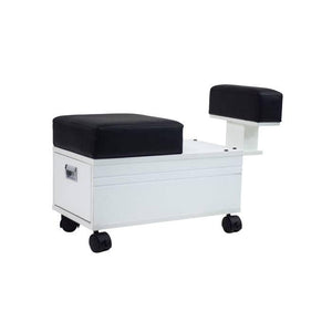 Elevate PediCart Stool with Footrest White SalonSpaStore.com