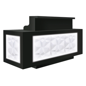Facet LED Reception Desk Black White SalonSpaStore.com