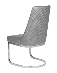 Chevron, Diamond Chrome Customer Chair, Client Chair Gray - Diamond SalonSpaStore.com