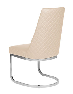 Chevron, Diamond Chrome Customer Chair, Client Chair Khaki - Diamond SalonSpaStore.com