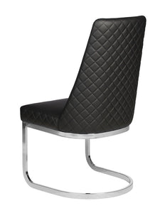 Chevron, Diamond Chrome Customer Chair, Client Chair Black - Diamond SalonSpaStore.com