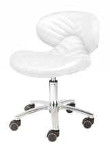 Chevron Pedicure Technician Stool White SalonSpaStore.com