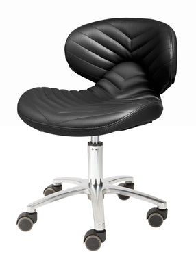 Chevron Pedicure Technician Stool Black SalonSpaStore.com