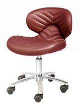 Chevron Pedicure Technician Stool Red SalonSpaStore.com