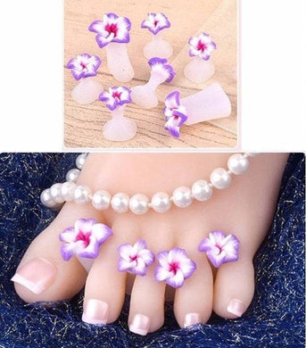 Designer Toe Separators for Home or Salon - Purple Flowers SalonSpaStore.com