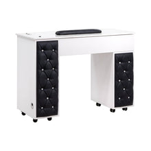 Drexel Tufted Single Manicure Nail Table - 4 Colors Black Panels SalonSpaStore.com