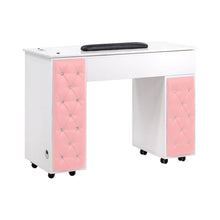 Drexel Tufted Single Manicure Nail Table - 4 Colors Pink Panels SalonSpaStore.com