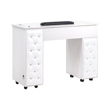 Drexel Tufted Single Manicure Nail Table - 4 Colors White Panels SalonSpaStore.com