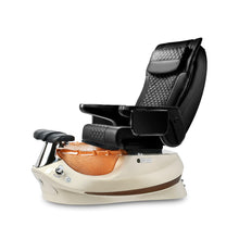 Empress G5 Pedicure Spa Chair with Black Leather Upholstery Bone Base and Gold Bowl