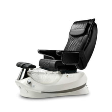 Empress G5 Pedicure Spa Chair with Black Leather Upholstery White Base and Crystal Bowl