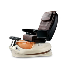 Empress G5 Pedicure Spa Chair with Chocolate Leather Upholstery Bone Base and Gold Bowl