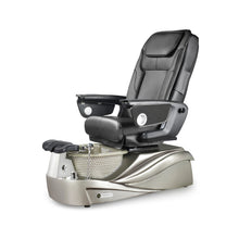 Empress RXO Pedicure Chair with Black Upholstery and Silver Base with Silver Bowl