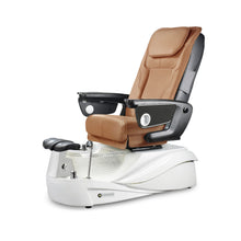 Empress RXO Pedicure Chair with Mocha Upholstery and White Base with White Bowl