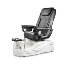 Empress RXO Pedicure Chair with Black Upholstery and White Base with White Bowl