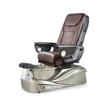 Empress RXO Pedicure Chair with Chocolate Upholstery and Silver Base with Silver Bowl