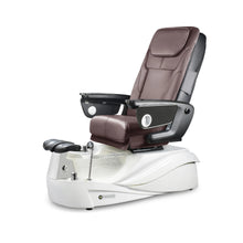 Empress RXO Pedicure Chair with Chocolate Upholstery and White Base with White Bowl