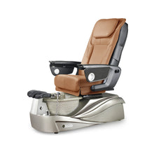 Empress RXO Pedicure Chair with Mocha Upholstery and Silver Base with Silver Bowl