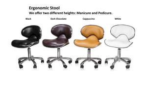 Ergo Stool - Manicure or Pedicure Manicure Black SalonSpaStore.com