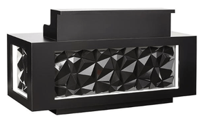 Facet LED Reception Desk Black SalonSpaStore.com