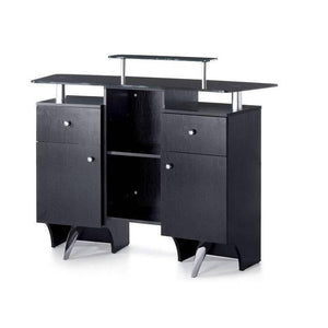 Glasglow I Reception Desk - Black/Silver SalonSpaStore.com