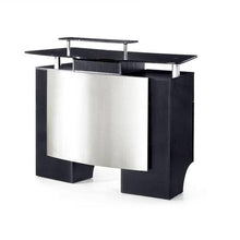 Glasglow I Reception Desk - Black/Silver SalonSpaStore.com