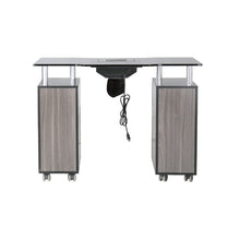 Glasglow Manicure Nail Table with Dust Fan Black Dark Gray SalonSpaStore.com