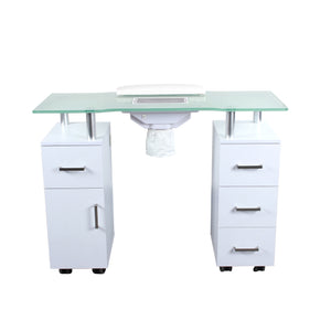 Glasglow Manicure Nail Table with Dust Fan SalonSpaStore.com