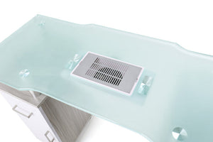 Glasglow Manicure Nail Table with Dust Fan SalonSpaStore.com