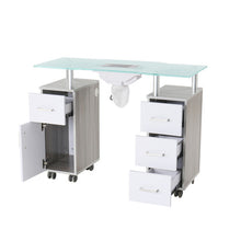 Glasglow Manicure Nail Table with Dust Fan SalonSpaStore.com