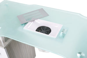 Glasglow Manicure Nail Table with Dust Fan SalonSpaStore.com