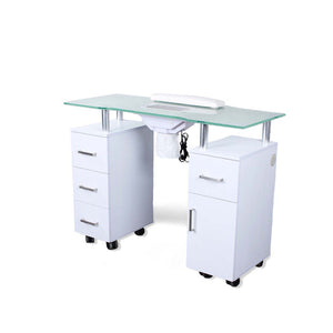 Glasglow Manicure Nail Table with Dust Fan SalonSpaStore.com