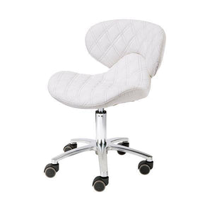 Lexi II Technician Stool Chair - Manicure or Pedicure Height Pedicure Height White SalonSpaStore.com