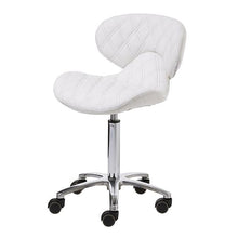 Lexi II Technician Stool Chair - Manicure or Pedicure Height Manicure Height White SalonSpaStore.com