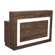 Lume TimberLuxe Reception Desk Mahogany Glow SalonSpaStore.com