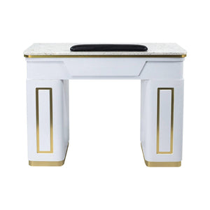 Napa Manicure Nail Table - White/Gold SalonSpaStore.com