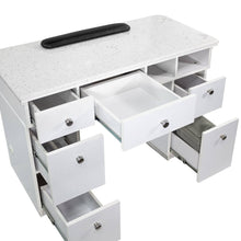 Napa Manicure Nail Table - White/Silver SalonSpaStore.com