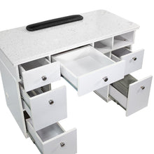 Napa Manicure Nail Table - White/Silver SalonSpaStore.com