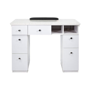 Napa Manicure Nail Table - White/Silver SalonSpaStore.com