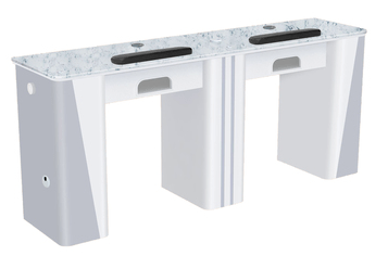 Nova I Double Manicure Table W/Exhaust SalonSpaStore.com