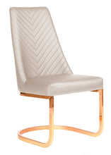 Rose Gold Customer Chair, Client Chair Khaki - Chevron SalonSpaStore.com