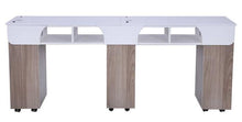 Seneca Double Manicure Nail Table in Light Wood SalonSpaStore.com