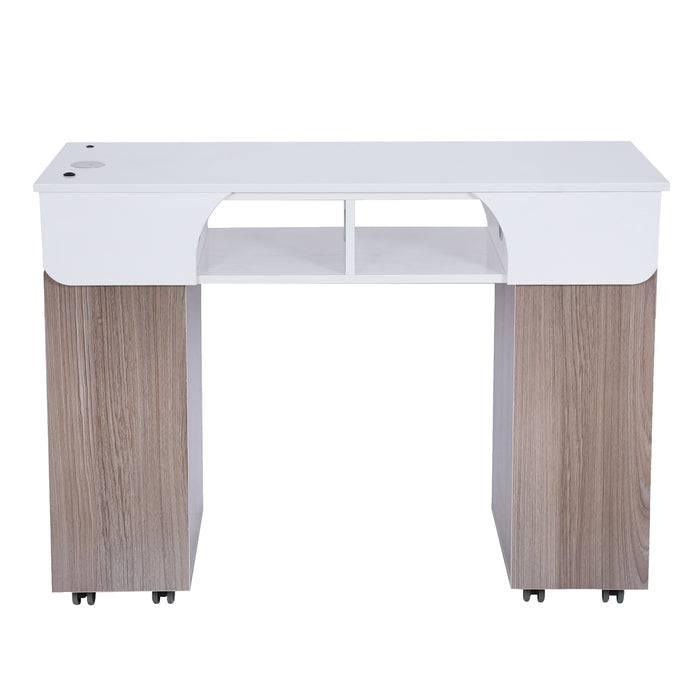 Seneca Manicure Nail Table in Light Wood SalonSpaStore.com