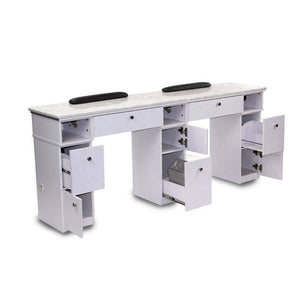 Sonoma Double Manicure Table - Available with or without exhaust ventilation SalonSpaStore.com