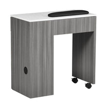 Space Saver Manicure Table - Gray or Black with White Quartz Top SalonSpaStore.com