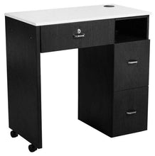 Space Saver Manicure Table - Gray or Black with White Quartz Top SalonSpaStore.com