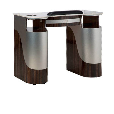 T-105G Nail Table (Aluminum/Cherry) SalonSpaStore.com