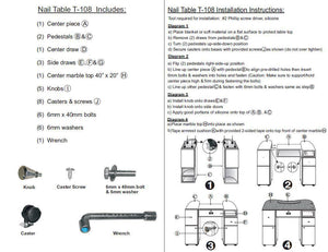 T-108 Nail Table SalonSpaStore.com