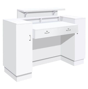 Tempo Reception Desk - White, Gray or Black SalonSpaStore.com